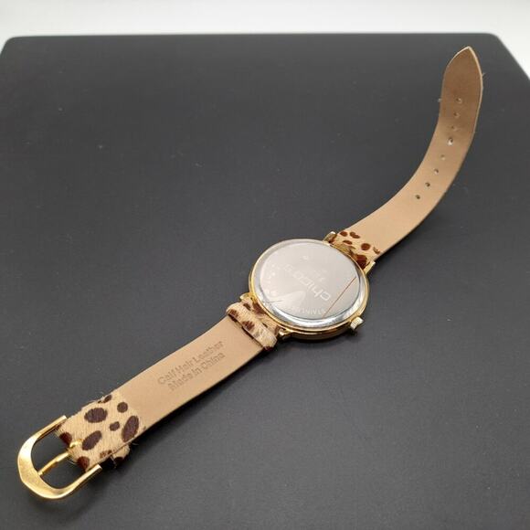 Chico's Animal Print Black Face Watch, Calf Skin Band, Needs Battery, 9 1/2 Inch - Picture 9 of 12
